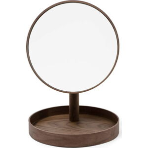 Kosmetické zrcadlo s rámem z ořechového dřeva Wireworks Cosmos, ø 25 cm