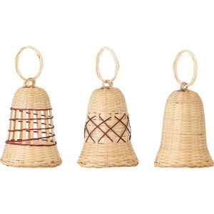 Sada 3 bambusových závěsných dekorací Bloomingville Akon