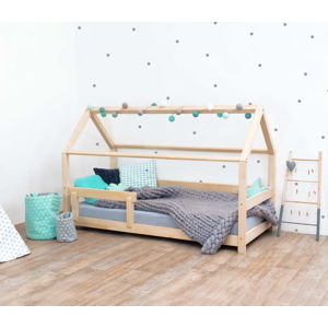 Přírodní dětská postel s bočnicí ze smrkového dřeva Benlemi Tery, 90 x 200 cm