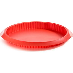 Červená silikonová forma na quiche Lékué, ⌀ 28 cm