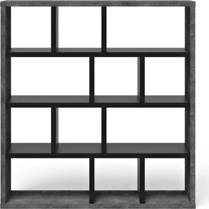 Knihovna v dekoru betonu v tmavě šedo-černé barvě 150x159 cm Berlin – TemaHome