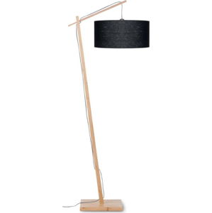 Stojací lampa s černým stínidlem a konstrukcí z bambusu Good&Mojo Andes