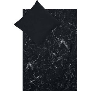Černé povlečení na jednolůžko z bavlněného perkálu Westwing Collection Malin, 155 x 220 cm