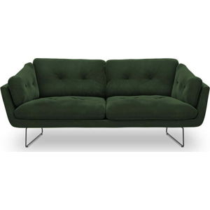 Lahvově zelená třímístná pohovka se sametovým potahem Windsor & Co Sofas Gravity