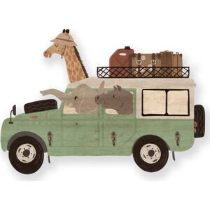 Zelený dětský nástěnný věšák Safari Van - Little Nice Things