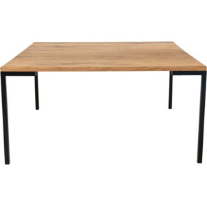 Černý konferenční stolek s deskou z dubového dřeva House Nordic Lugano, 90 x 90 cm