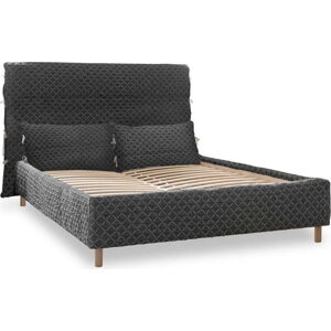 Šedá čalouněná dvoulůžková postel s roštem 180x200 cm Sleepy Luna – Miuform