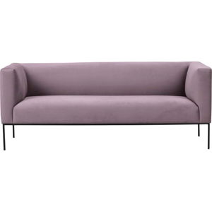 Světle růžová sametová pohovka Windsor & Co Sofas Neptune, 195 cm