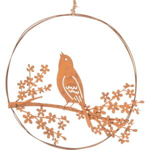 Oranžová kovová závěsná dekorace Dakls Singing Bird