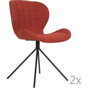 Sada 2 červených židlí Zuiver OMG