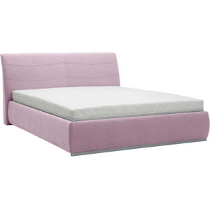 Světle růžová dvoulůžková postel Mazzini Beds Luna, 140 x 200 cm