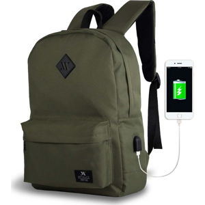 Tmavě zelený batoh s USB portem My Valice SPECTA Smart Bag
