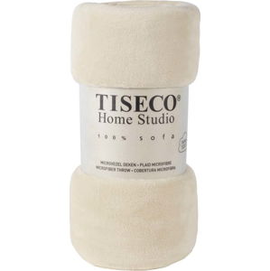Béžová mikroplyšová deka Tiseco Home Studio, 130 x 160 cm