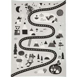 Šedo-černý dětský koberec z bavlny Södahl Drive, 95 x 130 cm
