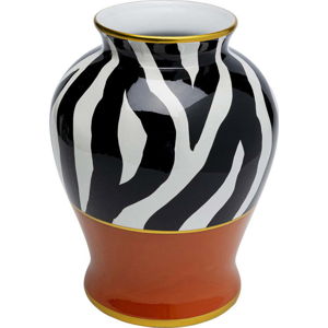 Váza s motivem zebřích pruhů Kare Design Zebra Ornament, výška 38 cm