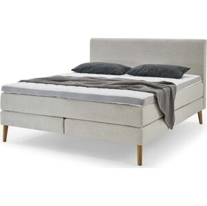 Béžová čalouněná dvoulůžková postel 160x200 cm Linea - Meise Möbel
