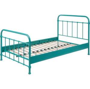 Mátově zelená kovová dětská postel Vipack New York, 120 x 200 cm