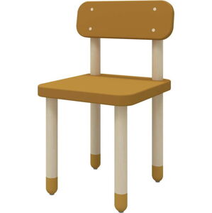 Dětská židle v hořčicové barvě Flexa Dots