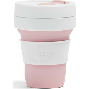 Bílo-růžový skládací cestovní hrnek Stojo Pocket Cup Rose, 355 ml