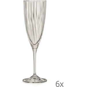 Sada 6 sklenic na šampaňské Crystalex Kate Optic, 220 ml
