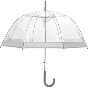 Transparentní holový deštník s detaily ve stříbrné barvě Ambiance Birdcage Border, ⌀ 92 cm