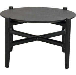 Černý odkládací stolek z dubového dřeva Rowico Holton, ø 55 cm