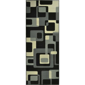 Černý koberec Hanse Home Hamla Retro, 80 x 300 cm