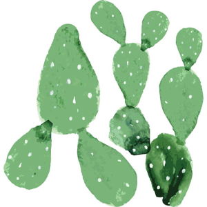 Sada 2 nástěnných samolepek Dekornik Green Cacti