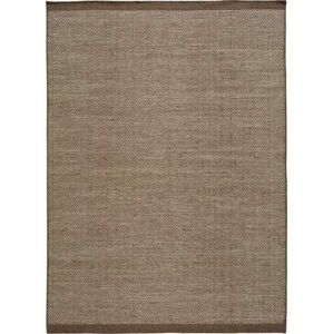 Hnědý vlněný koberec Universal Kiran Liso, 140 x 200 cm