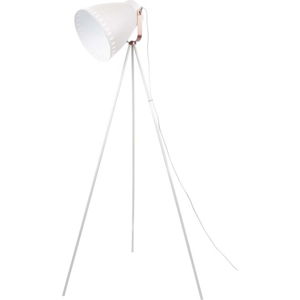 Bílá stojací lampa s detaily v měděné barvě Leitmotiv Mingle