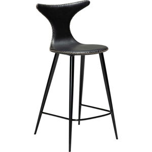 Černá barová židle z eko kůže DAN–FORM Denmark Dolphin, výška 97 cm