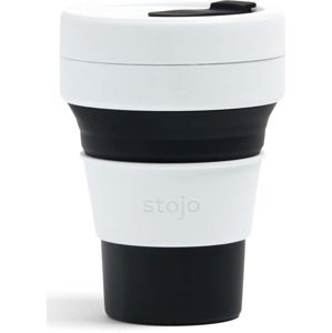Bílo-černý skládací cestovní hrnek Stojo Pocket Cup, 355 ml