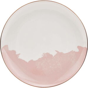 Sada 2 růžovo-bílých porcelánových dezertních talířů Westwing Collection Rosie, ø 21 cm
