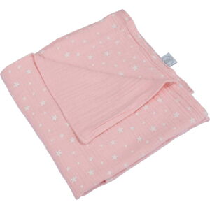 Růžová mušelínová dětská deka 75x75 cm – Bébé Douceur