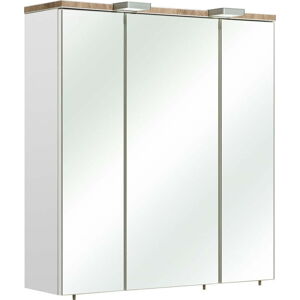Bílá závěsná koupelnová skříňka se zrcadlem 65x70 cm Set 931 - Pelipal