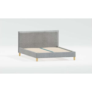 Šedá čalouněná dvoulůžková postel s roštem 160x200 cm Tina – Ropez