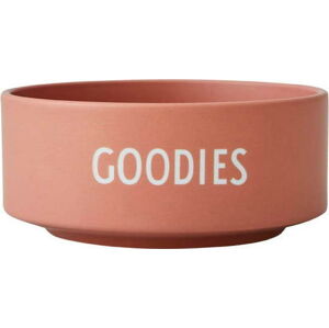 Tmavě růžová porcelánová miska Design Letters Goodies, ø 12 cm