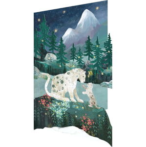 Vánoční přání v sadě 5 ks Snow Leopard – Roger la Borde