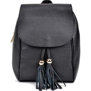 Černý kožený batoh Sofia Cardoni Tina