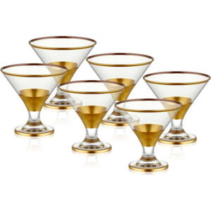 Sada 6 koktejlových skleniček Mia Glam Gold, 225 ml