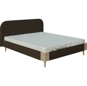 Hnědá dvoulůžková postel ProSpánek Lagom Plain Soft, 140 x 200 cm