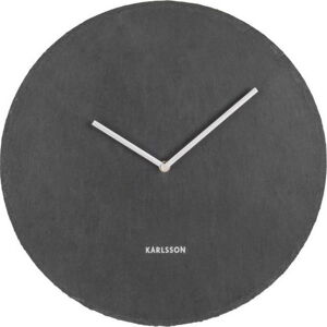Černé nástěnné břidlicové hodiny Karlsson Slate, ⌀ 40 cm
