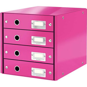 Růžový kartonový organizér na dokumenty Click&Store - Leitz
