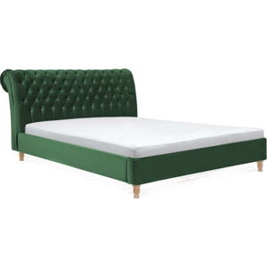 Zelená postel z bukového dřeva Vivonita Allon, 180 x 200 cm