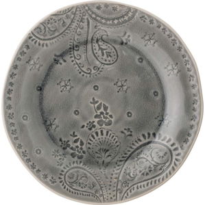 Šedý talíř z kameniny Bloomingville Rani, ø 26,5 cm