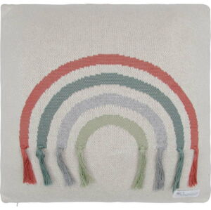 Šedý bavlněný povlak na polštář Kindsgut Rainbow, 45 x 45 cm