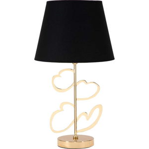 Stolní lampa v černo-zlaté barvě Mauro Ferretti Glam Heart, výška 61 cm