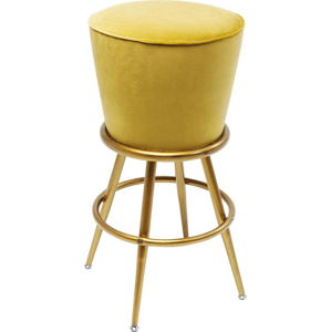 Žlutá barová židle se sametovým čalouněním Kare Design Lady Rock Yellow