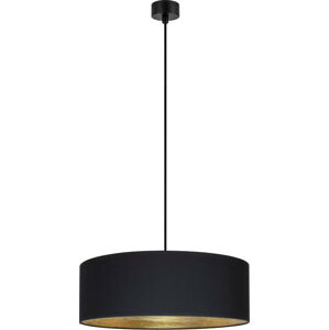 Černé závěsné svítidlo s detailem ve zlaté barvě Bulb Attack Tres XL, ⌀ 45 cm