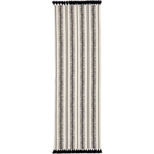 Béžovo-černý ručně tkaný bavlněný běhoun Westwing Collection Rita, 80 x 250 cm